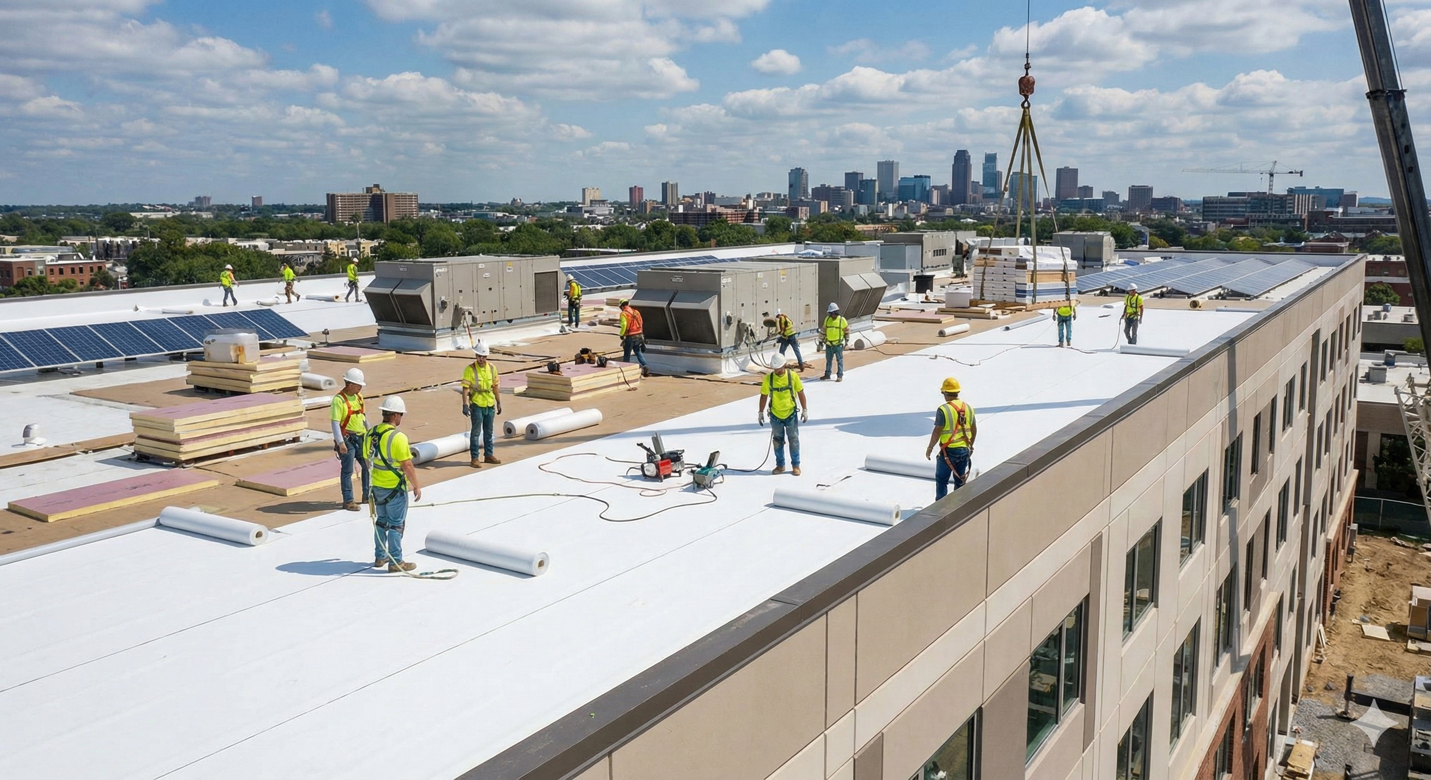 skilled commercial roof installation by Broadway Roofing